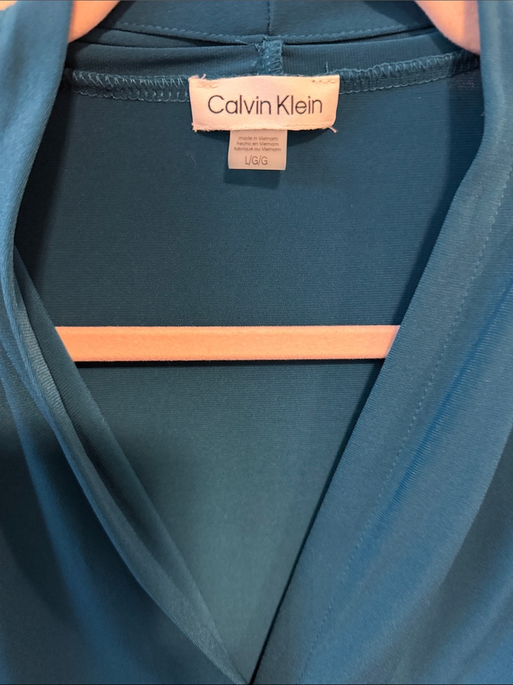 Calvin Klein Teal V-Neck Tunic Top